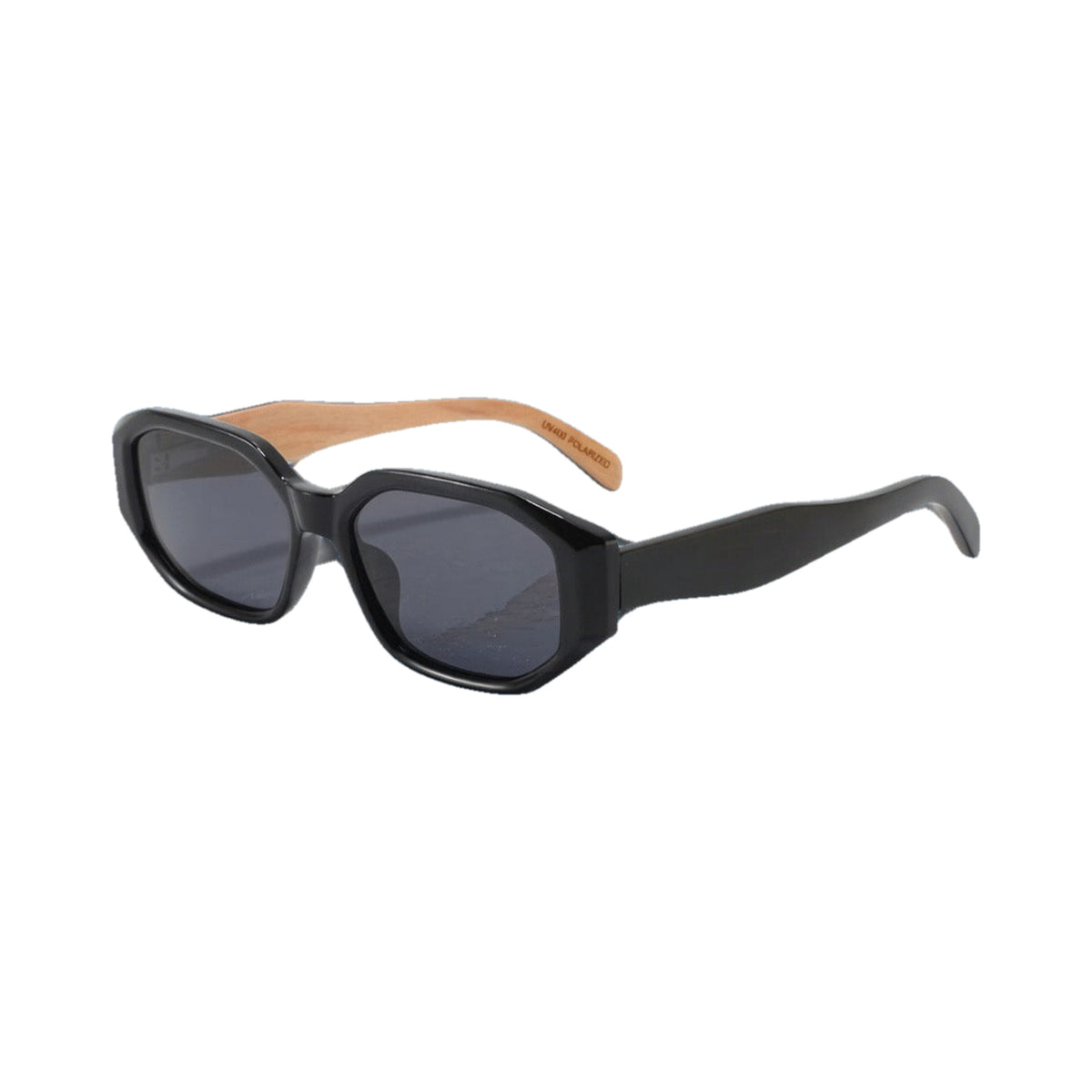 Bamboo Belle Onix bamboo sunglasses on white background