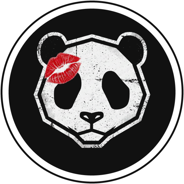 Polar Panda Eyewear panda logo with red kiss