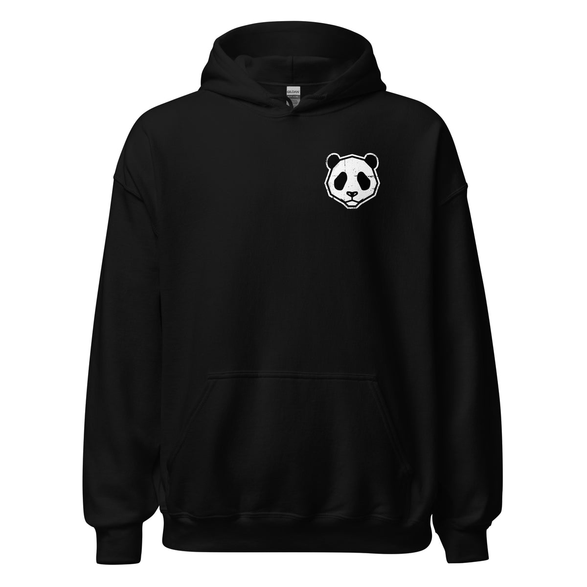 Polar Panda black unisex hoodie with chest panda logo, front
