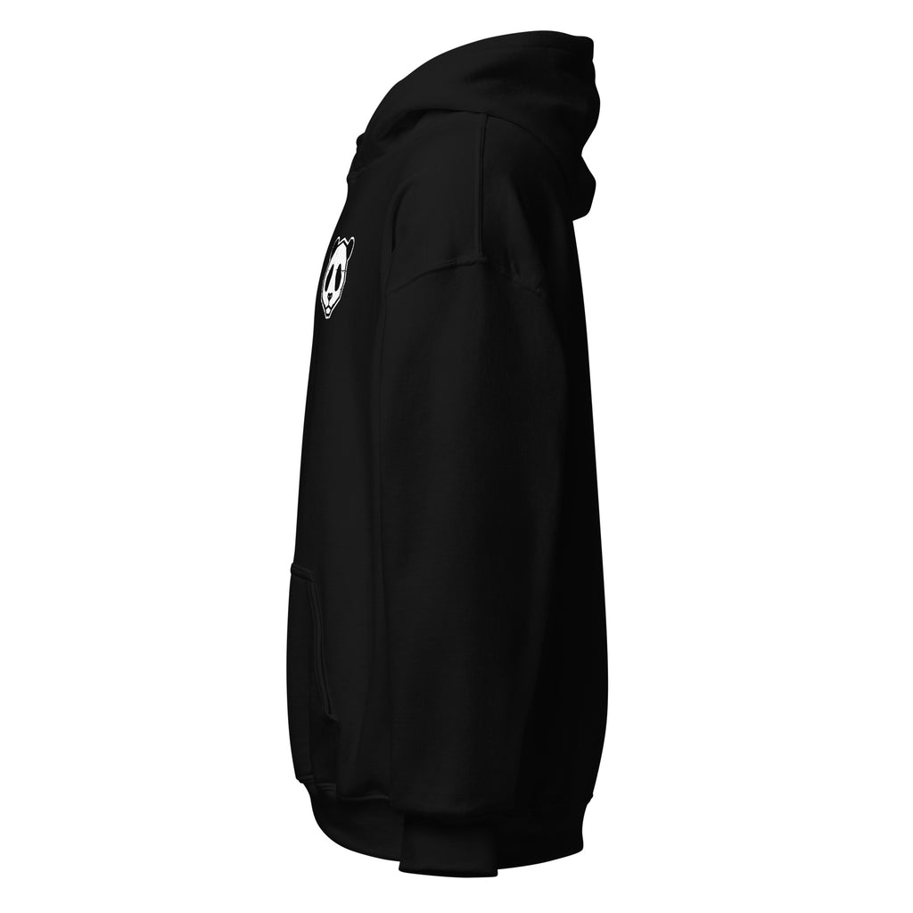 Polar Panda black unisex hoodie, left side view